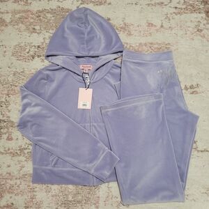 Juicy Couture Lavender Haze Velour Tracksuit - Hoodie & Pants - XL